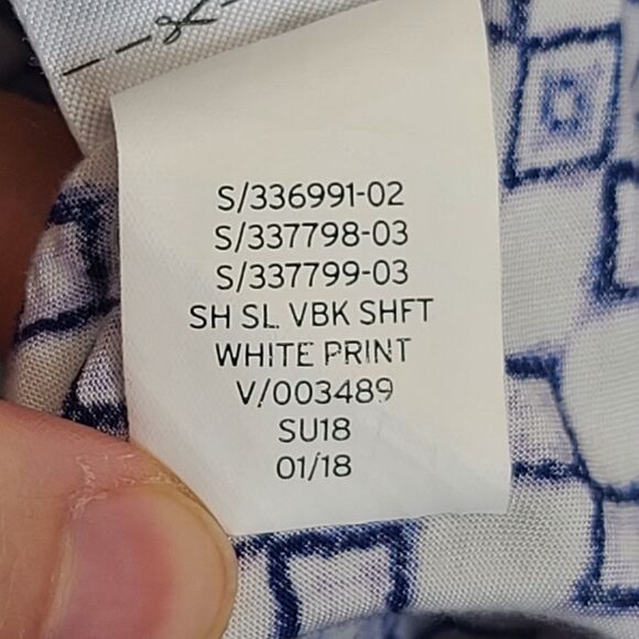 GAP Women's XS Sleeveless V-neck Geometric Print Shift Flowy Dress Blue White - Picture 13 of 13